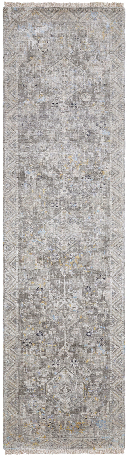 9' x 12' Transitional Hand-Knotted Silk rug, Rug #KH3500