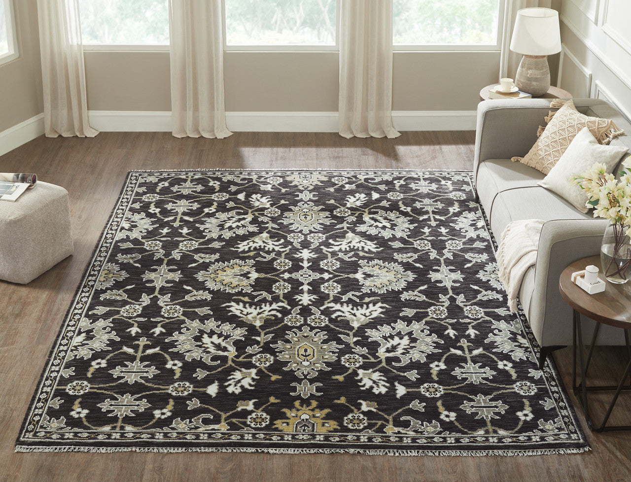 9' x 12' Transitional Hand-Knotted Wool rug, Rug #US1250