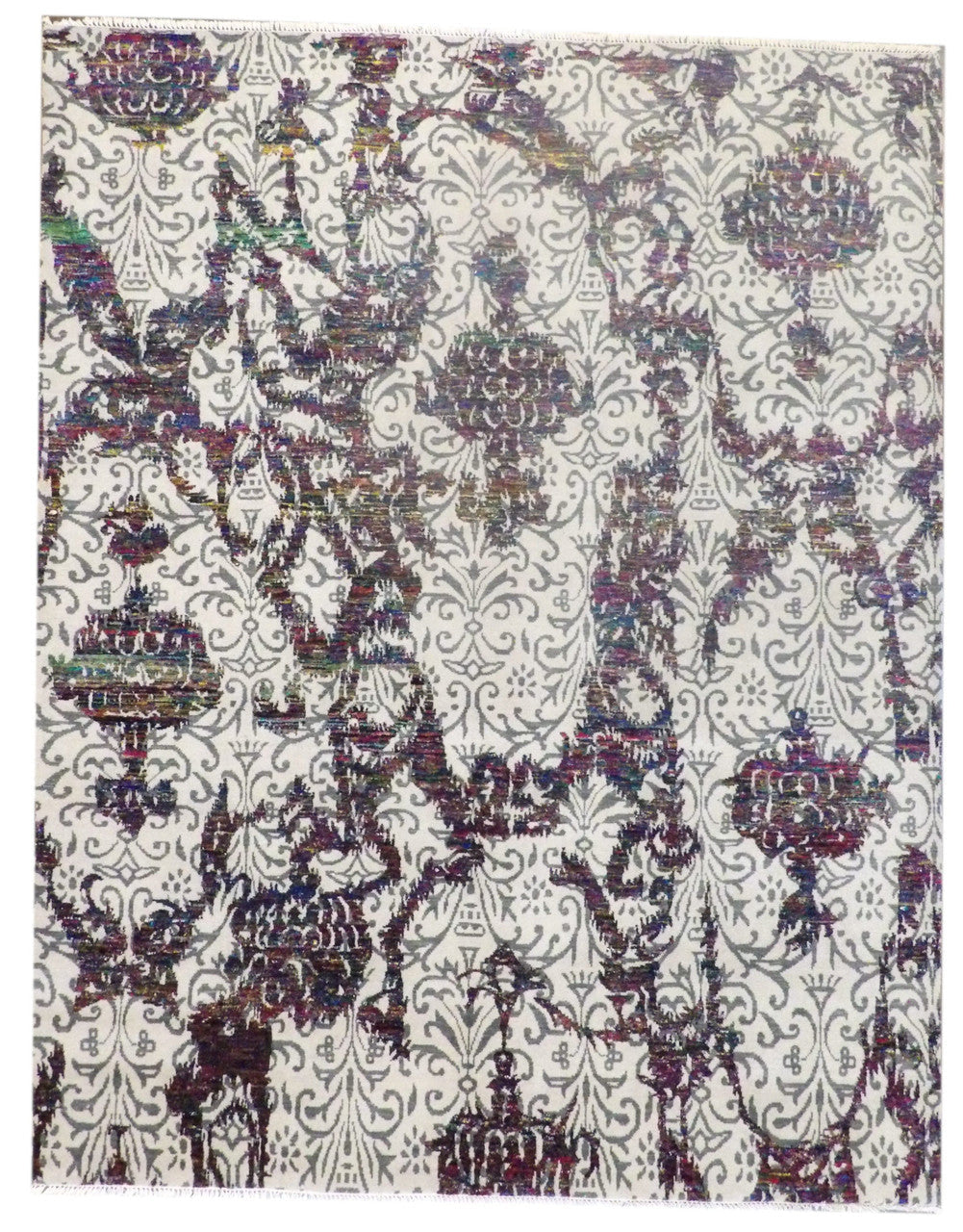 8x10 Transitional Hand-Knotted Silk rug, Rug #101-1052