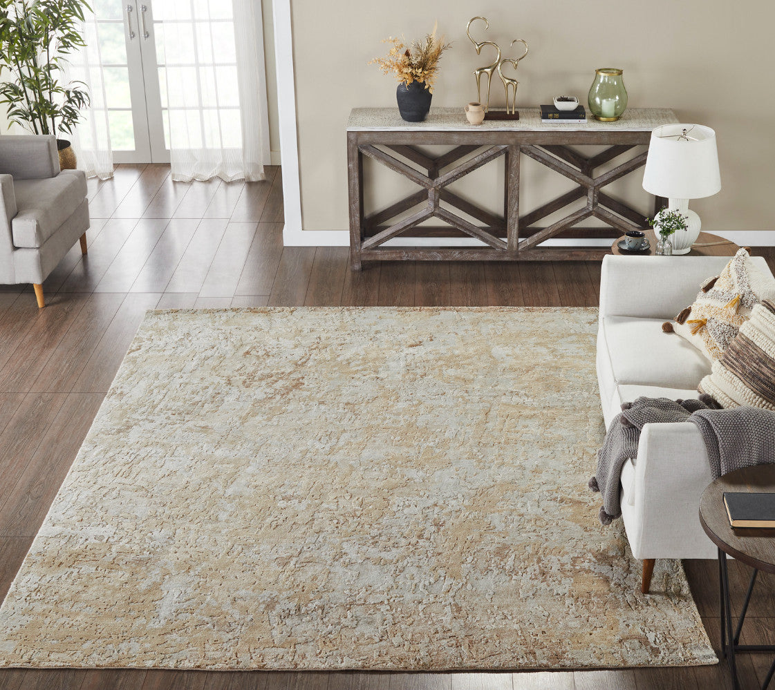 8' x 10' Modern Hand-Knotted Silk rug, Rug #JN0840
