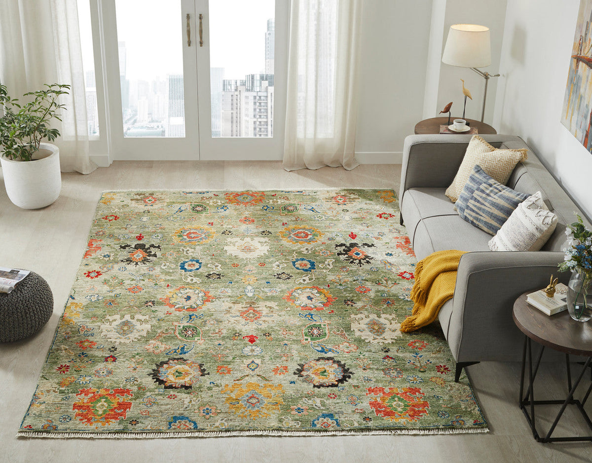 8' x 10' Transitional Hand-Knotted Wool rug, Rug #LA15020