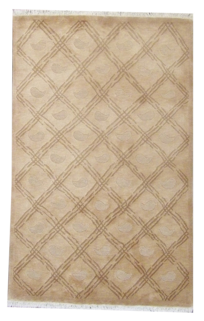 5x8 Modern Hand-Knotted Wool rug, Rug #101-861