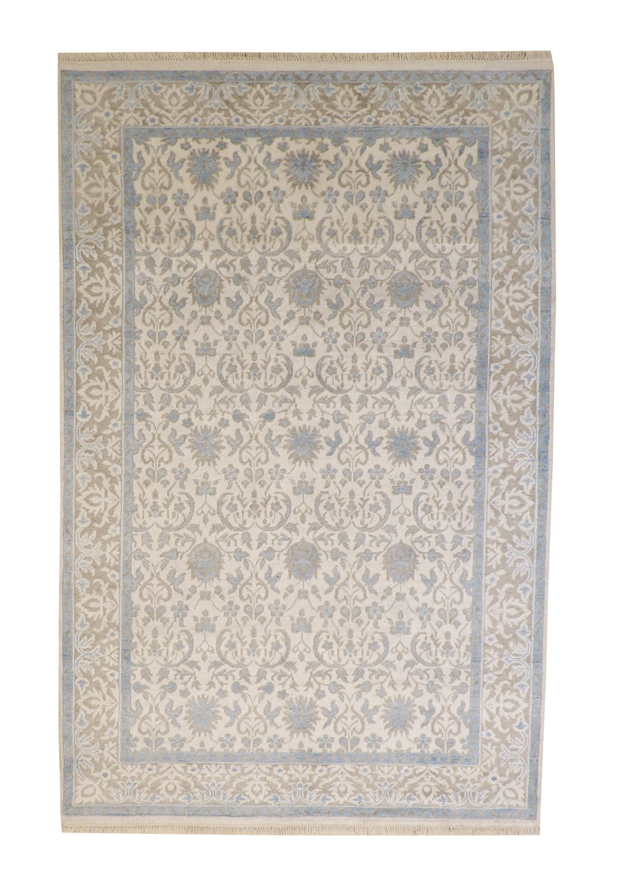 6x9 Antique Hand-Knotted Silk rug, Rug #101-2222