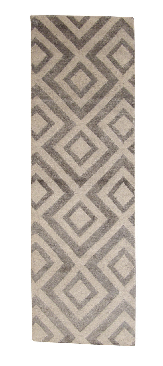 2x8 Modern Hand-Knotted Silk rug, Rug #101-2034