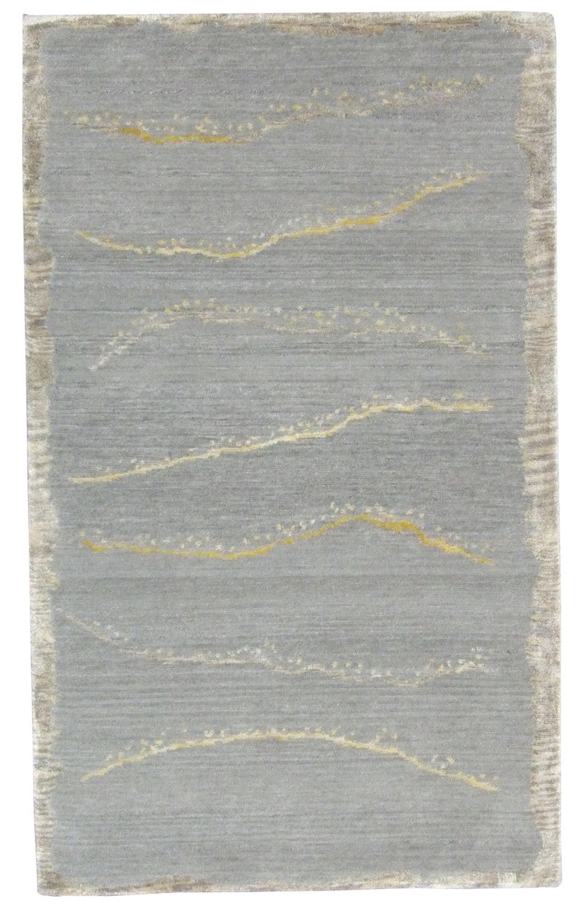 3x5 Modern Hand-Knotted Silk rug, Rug #101-158