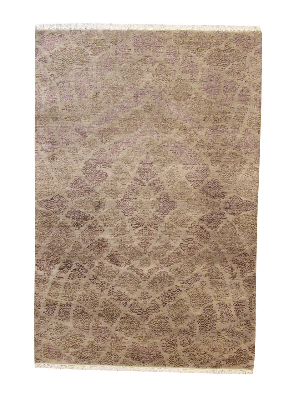 5x8 Modern Hand-Knotted Silk rug, Rug #101-2253