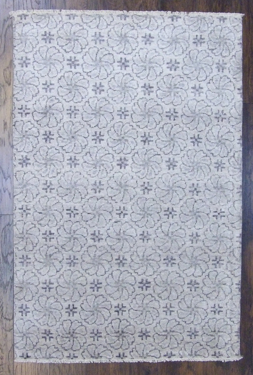 4x6 Transitional Hand-Knotted Silk rug, Rug #101-11346