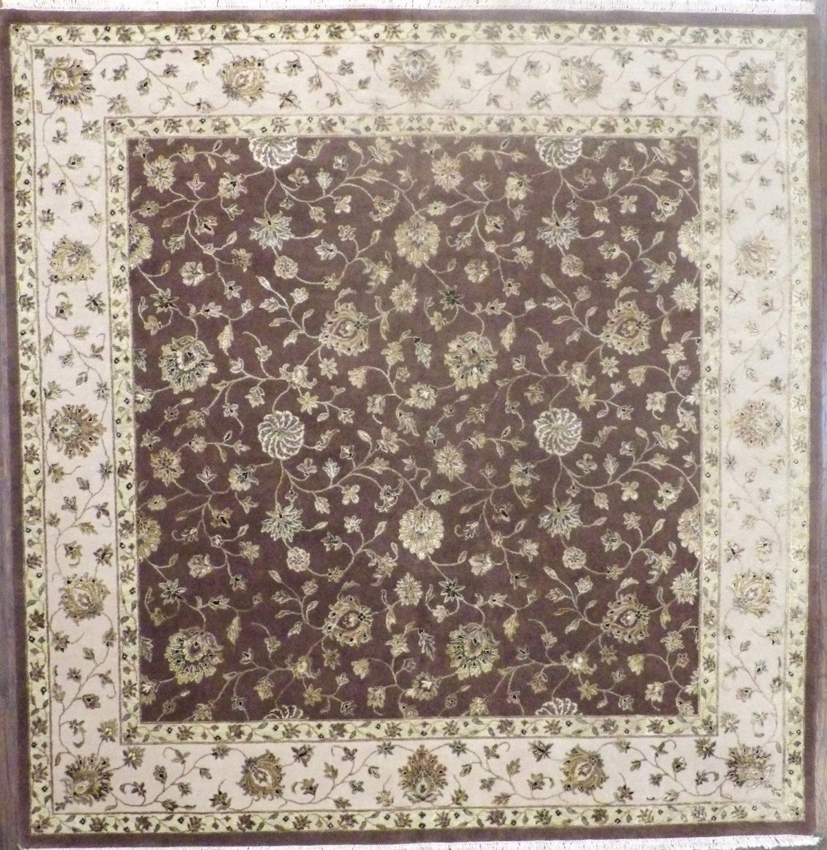 9x9 Traditional Hand-Knotted Silk rug, Rug #101-548