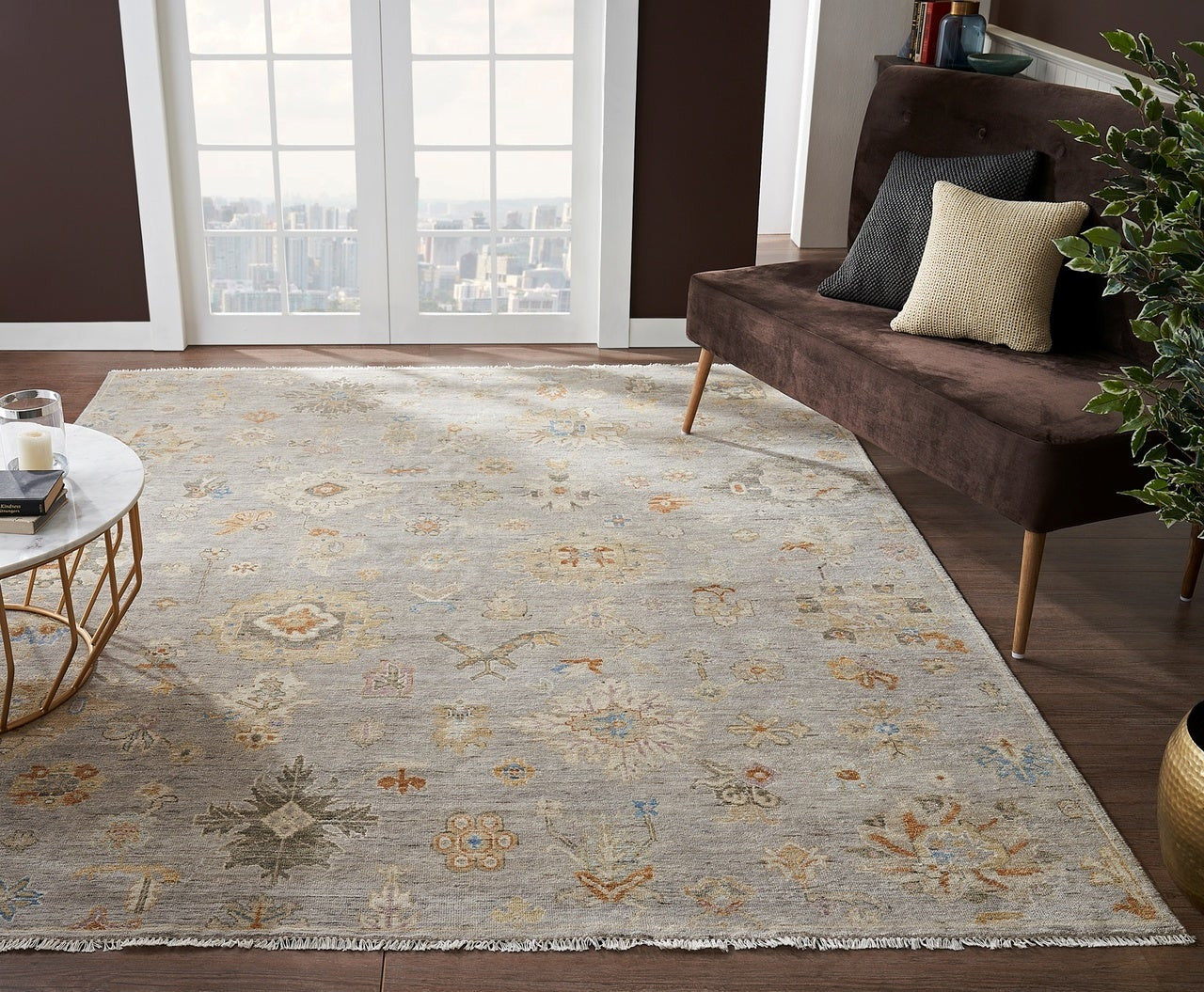 6' x 9' Oushak Hand-Knotted Silk rug, Rug #AK4251