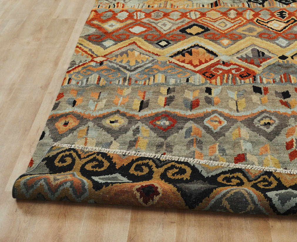 12' x 15' Ikat Hand-Knotted Wool rug, Rug #AN0511