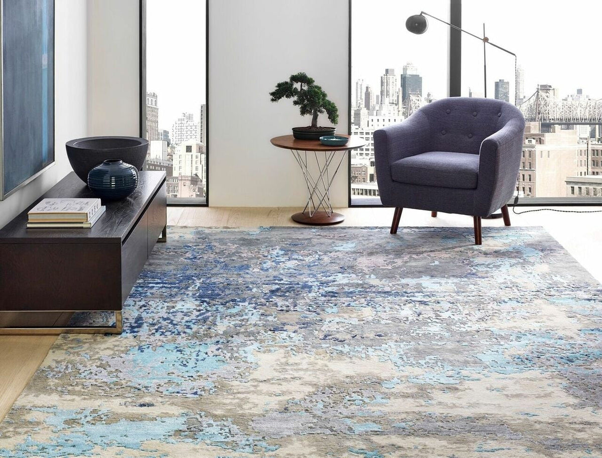 4' x 6' Modern Hand-Knotted Silk rug, Rug #EQ5741