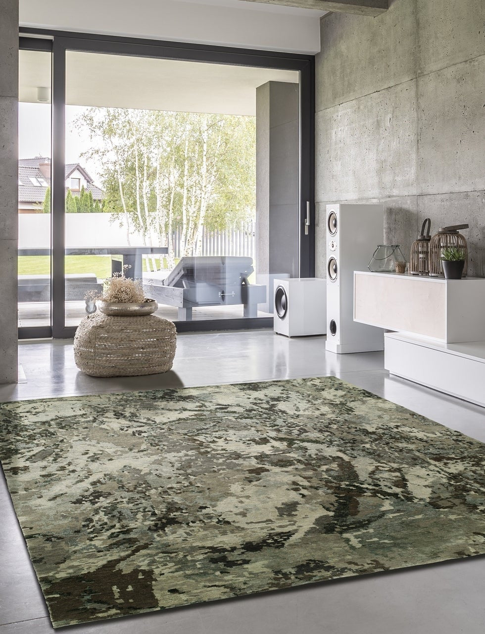 4' x 6' Modern Hand-Knotted Silk rug, Rug #EQ5781
