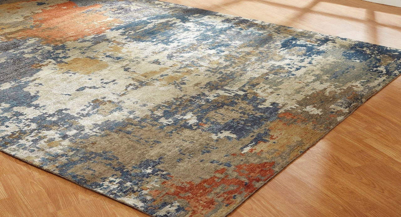 6' x 9' Modern Hand-Knotted Silk rug, Rug #HW9531