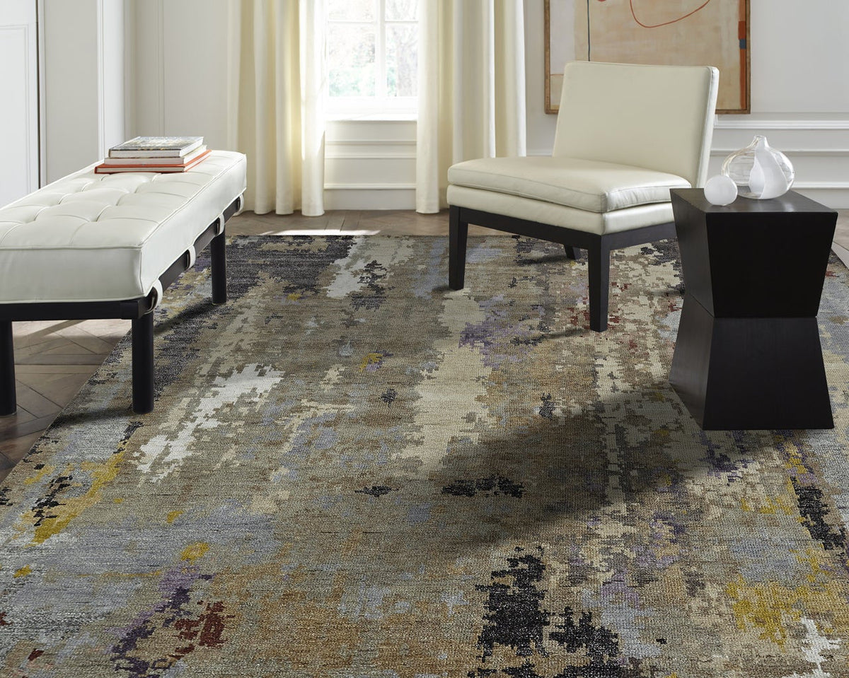 8' x 10' Modern Hand-Knotted Silk rug, Rug #HW9551