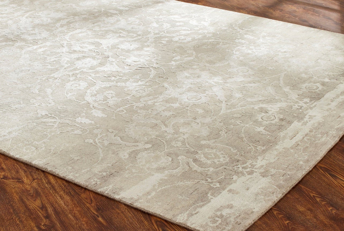 6' x 9' Transitional Hand-Knotted Silk rug, Rug #HZ4361