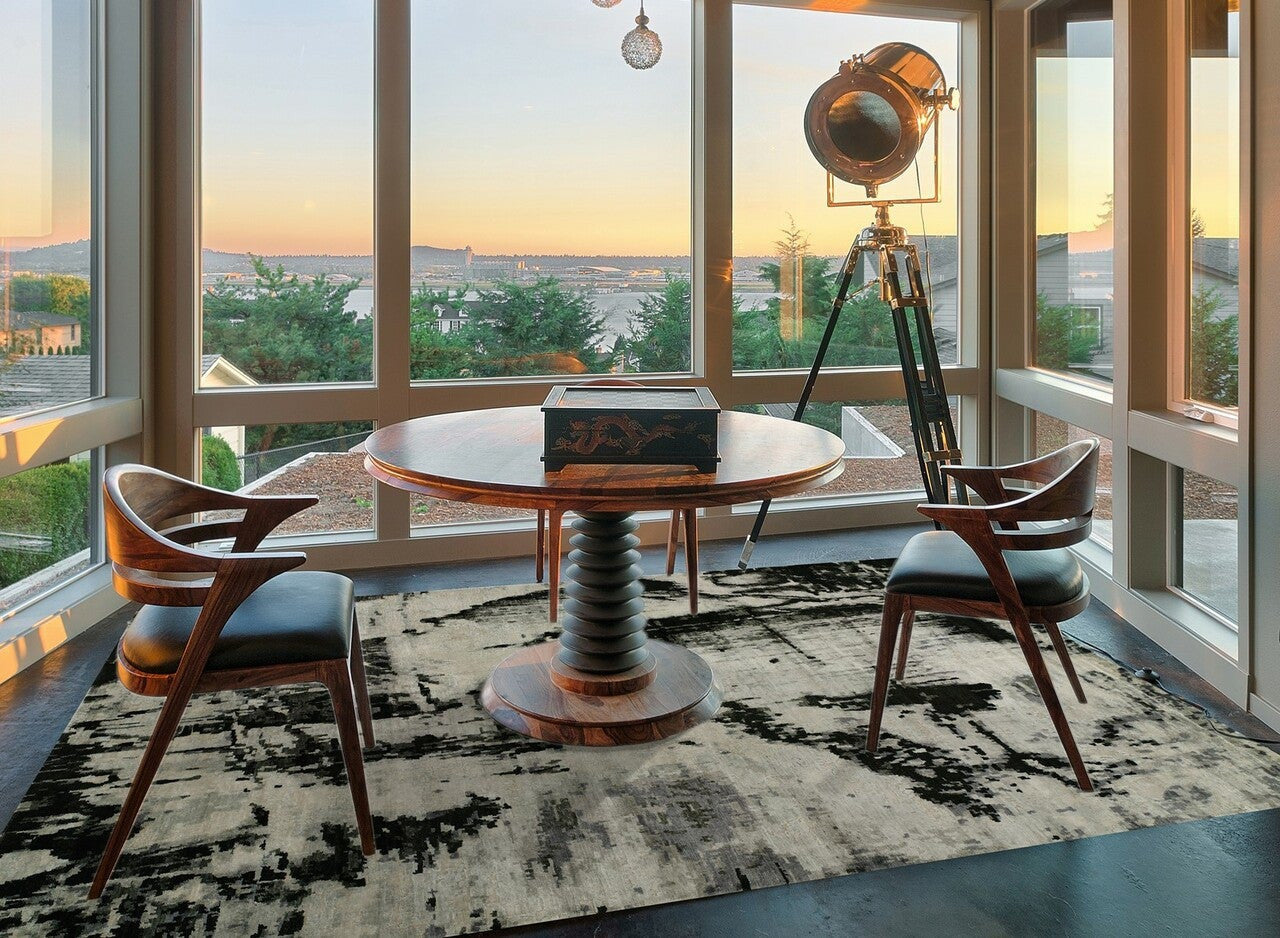 4' x 6' Modern Hand-Knotted Silk rug, Rug #JN0711