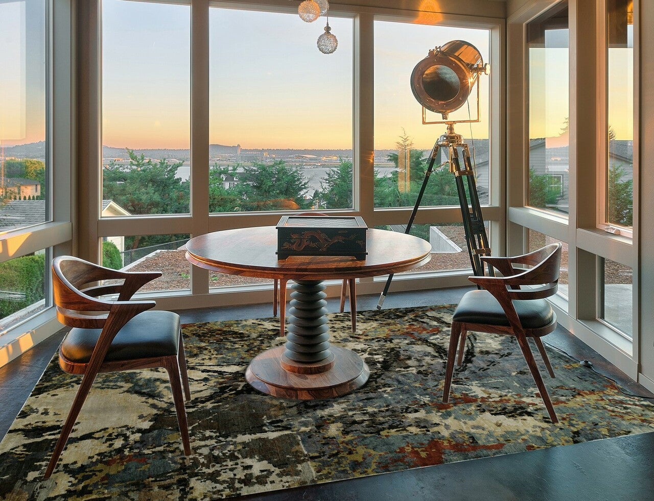 4' x 6' Modern Hand-Knotted Silk rug, Rug #JN0721