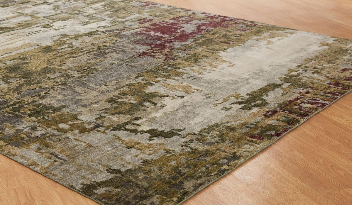 6' x 9' Modern Hand-Knotted Silk rug, Rug #JN0741