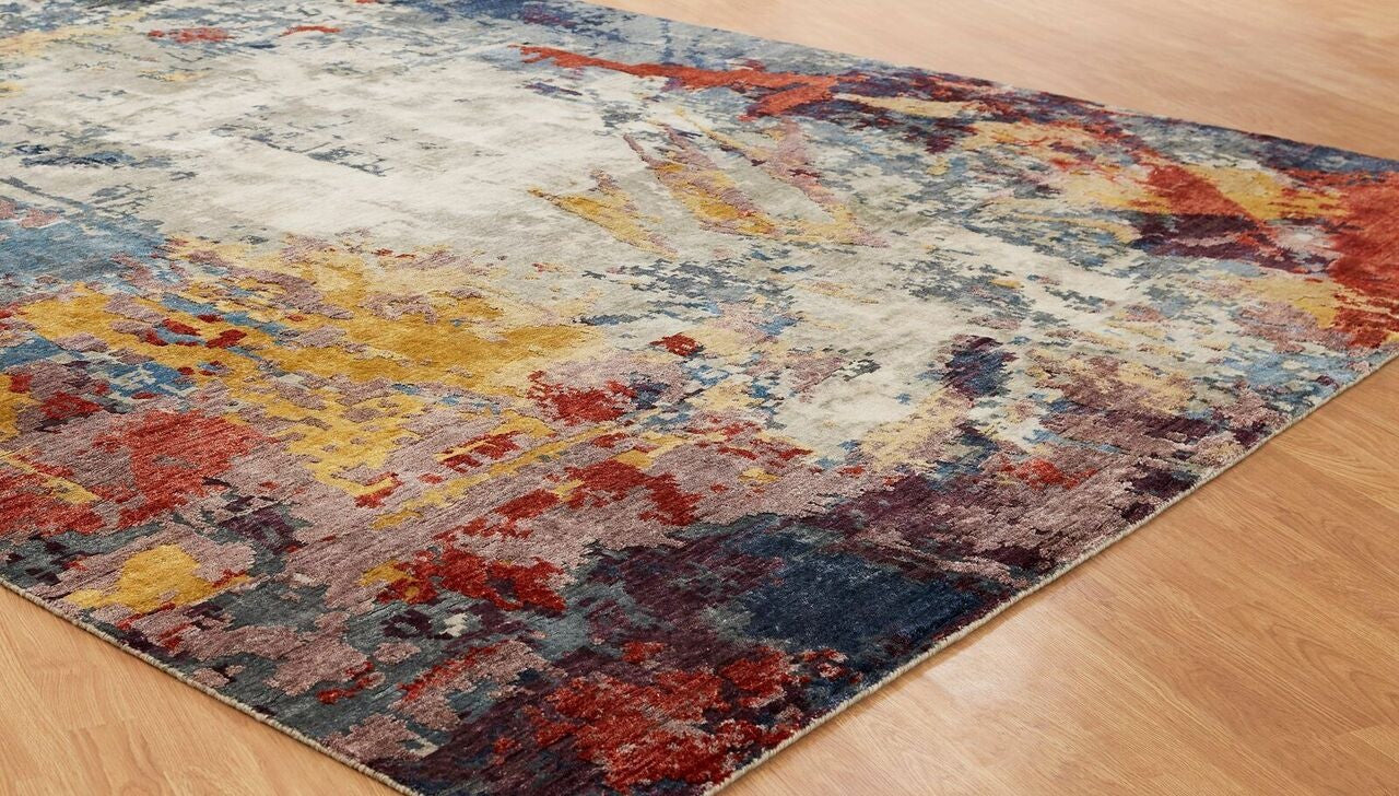 6' x 9' Modern Hand-Knotted Silk rug, Rug #JN0791