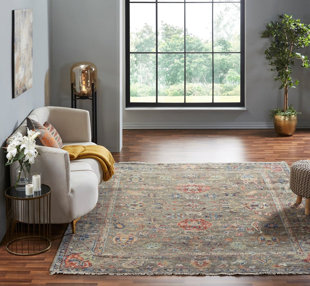 6' x 9' Oushak Hand-Knotted Wool rug, Rug #KN1971