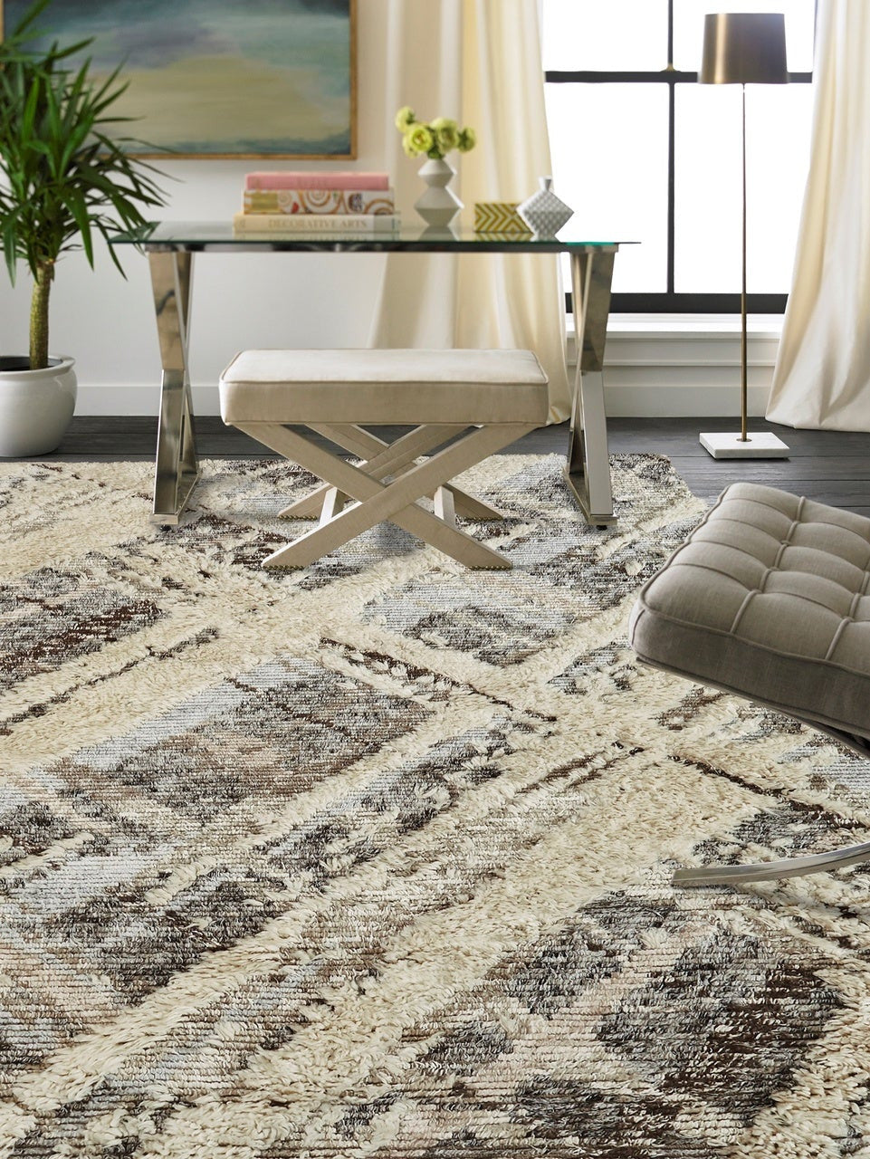 7'9" x 9'9" Modern Hand-Knotted Wool rug, Rug #PO0161