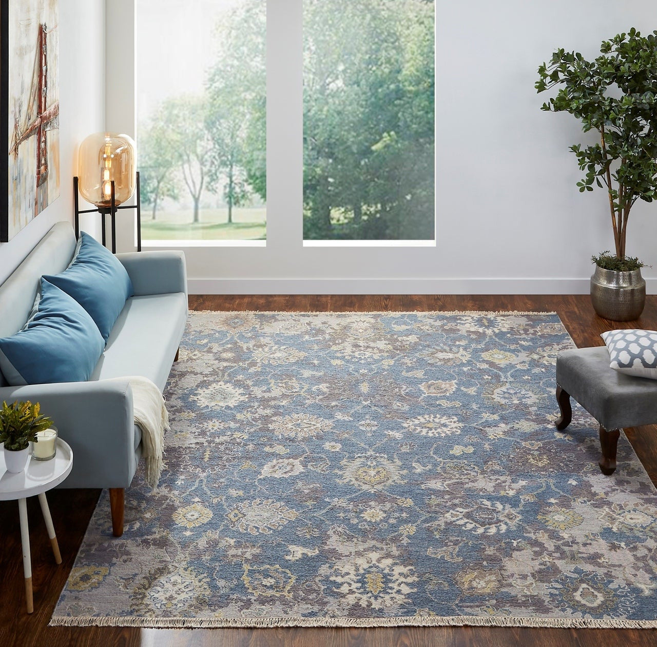 6' x 9' Transitional Hand-Knotted Wool rug, Rug #SU5571