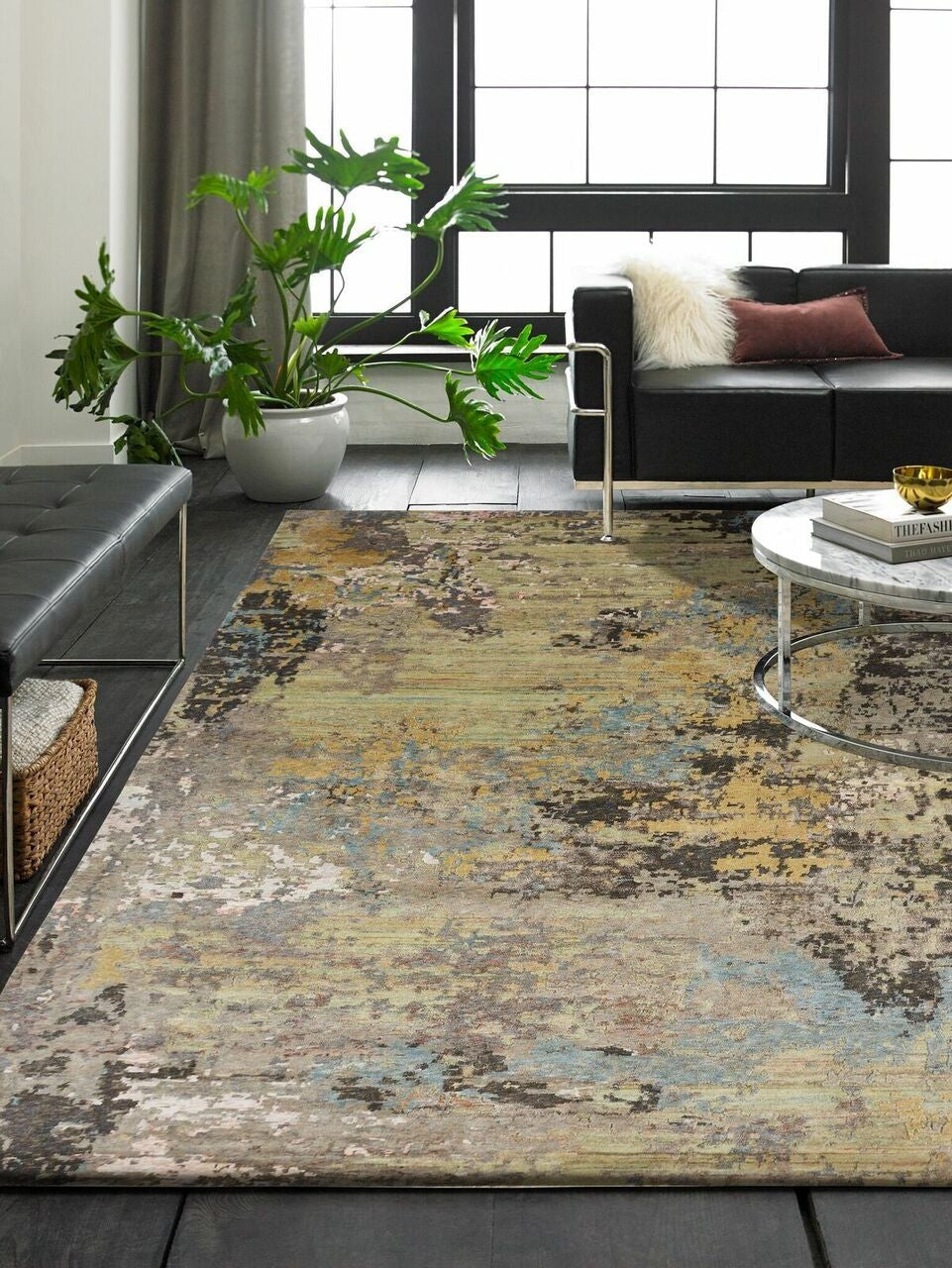 6' x 9' Modern Hand-Knotted Silk rug, Rug #ZF5191