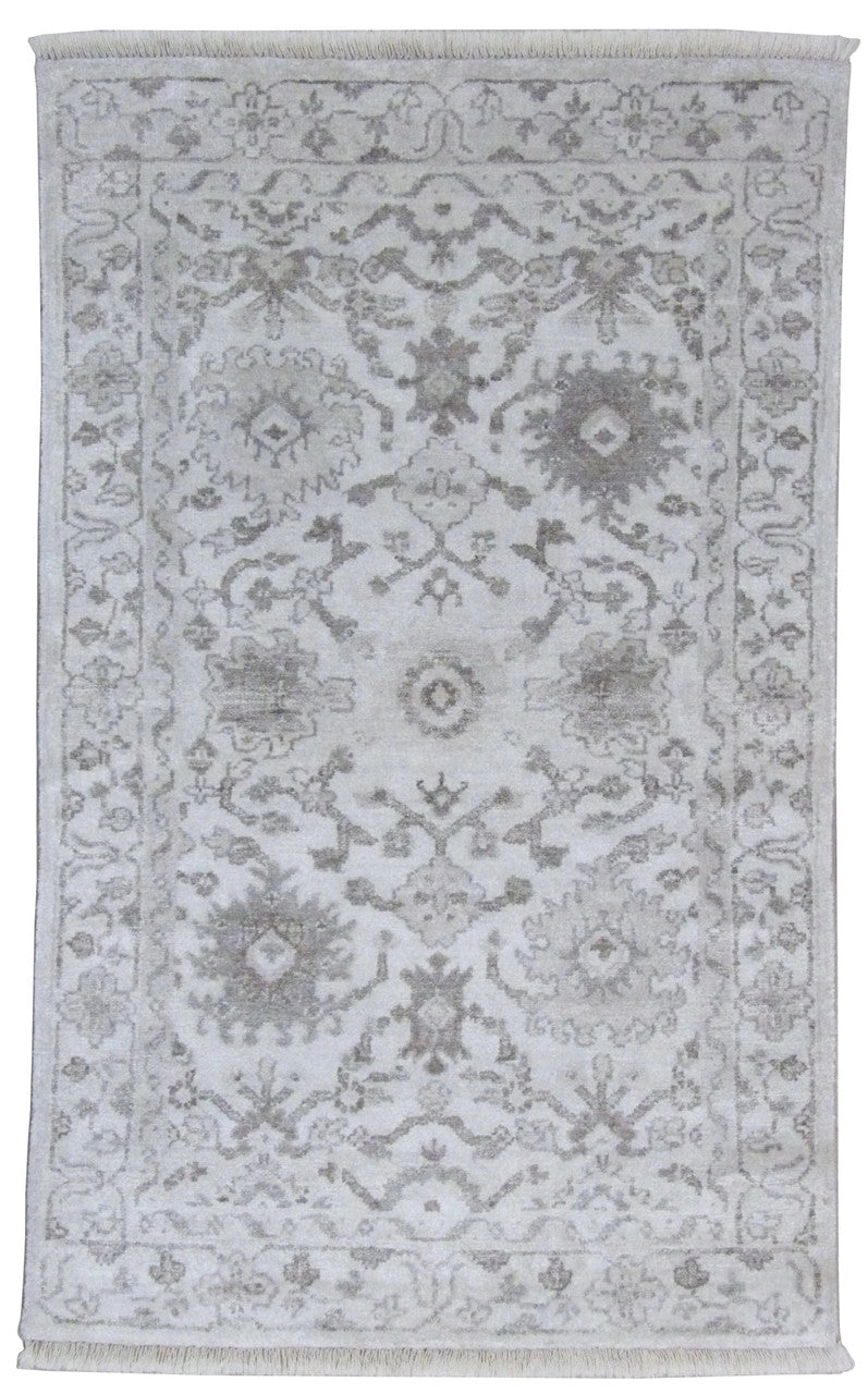 3x5 Oushak Hand-Knotted Silk rug, Rug #101-107