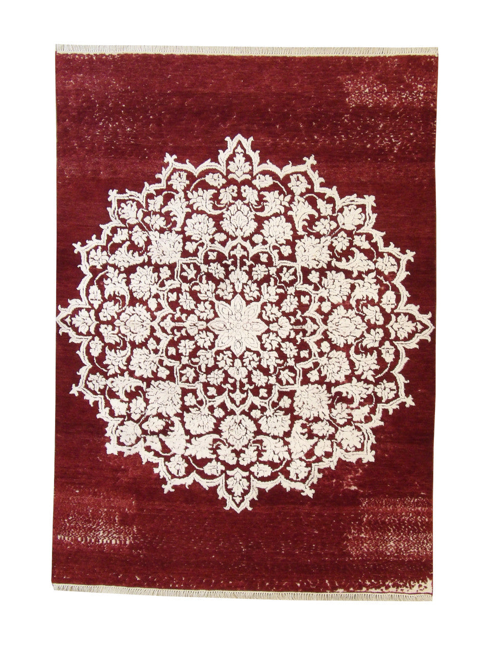5x8 Transitional Hand-Knotted Silk rug, Rug #101-2267