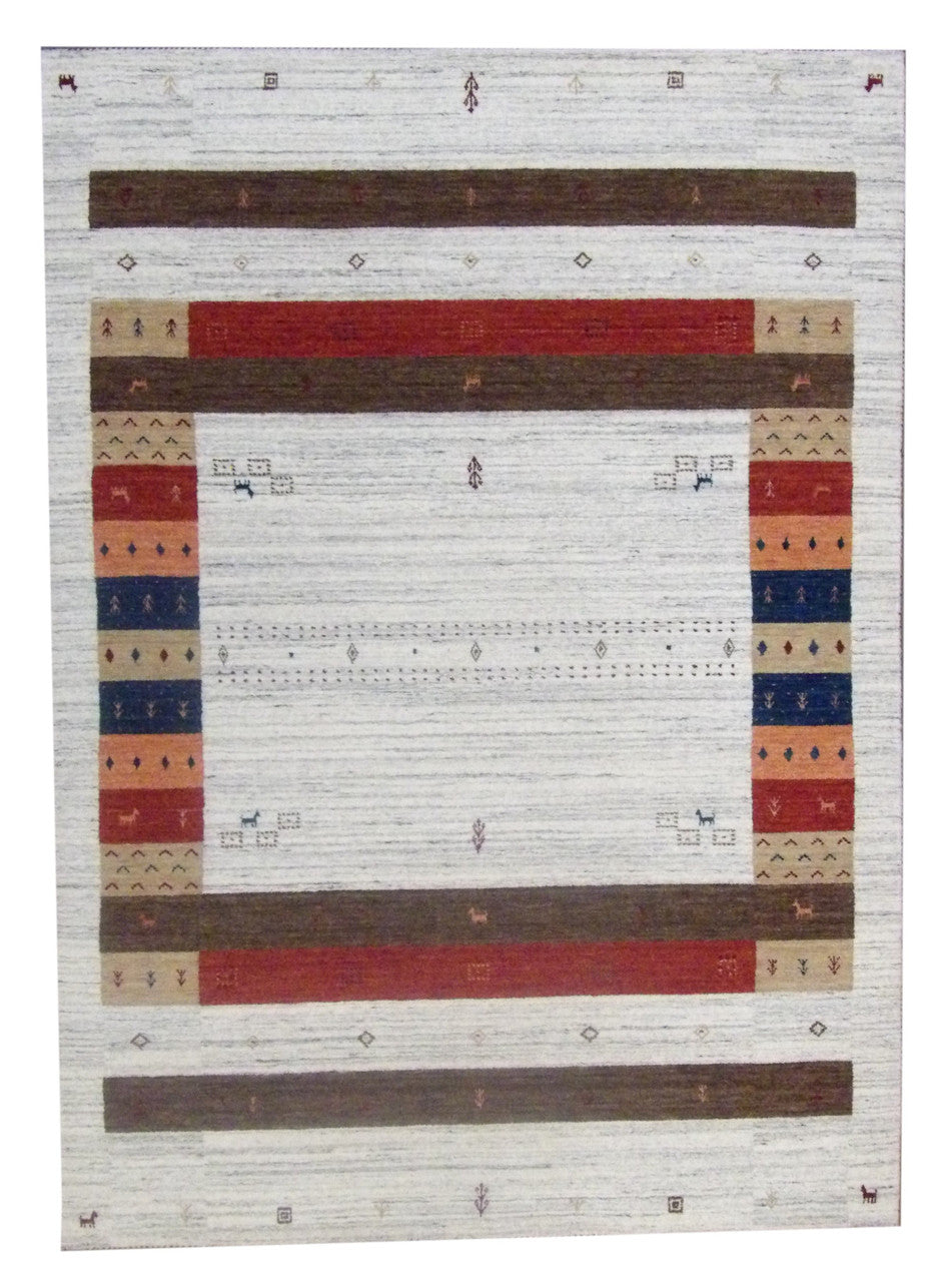 5x8 Tribal Hand-Knotted Wool rug, Rug #101-11068