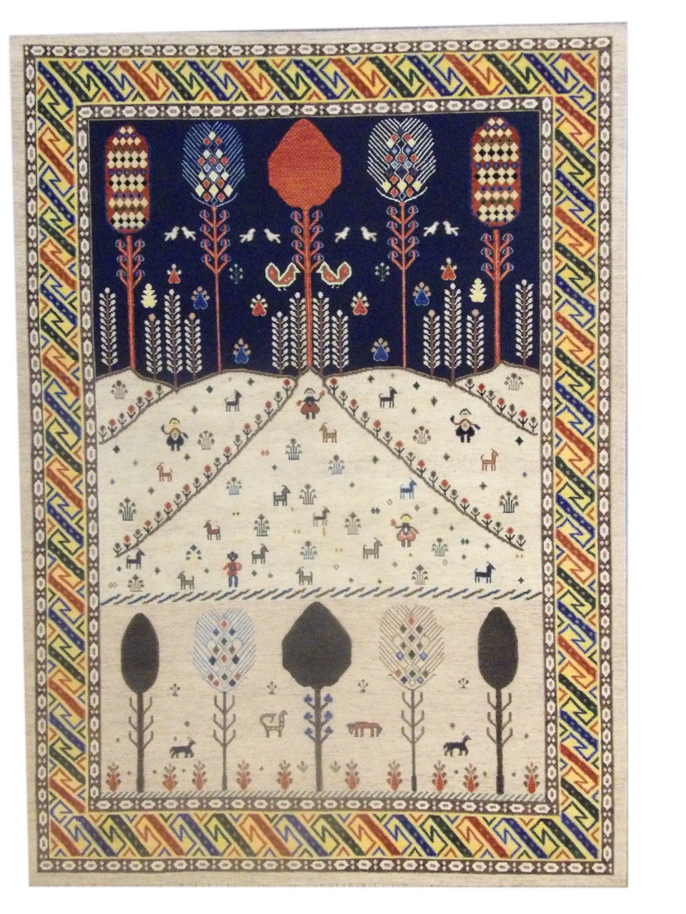 Flatweave Hand-Knotted Wool rug, Rug #101-11055