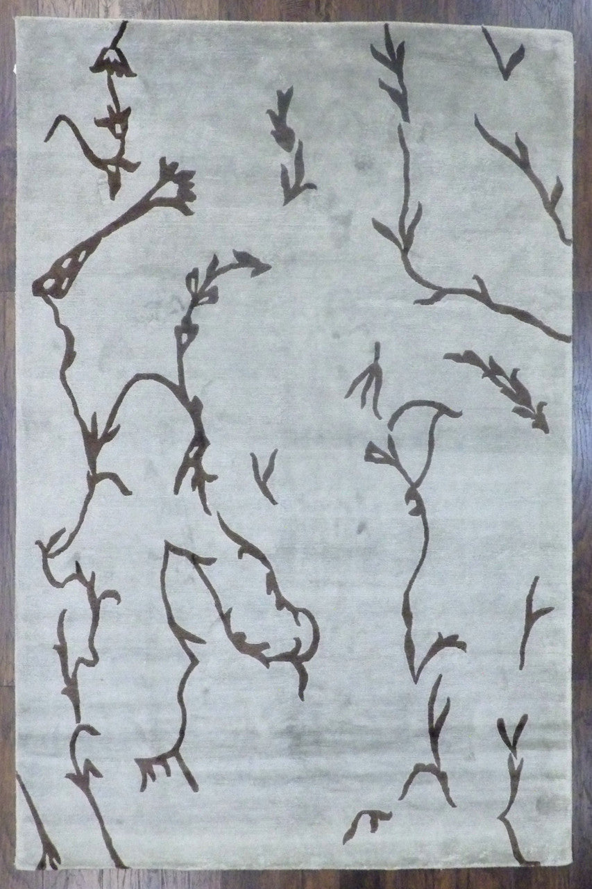 6x9 Modern Hand-Knotted Silk rug, Rug #101-727