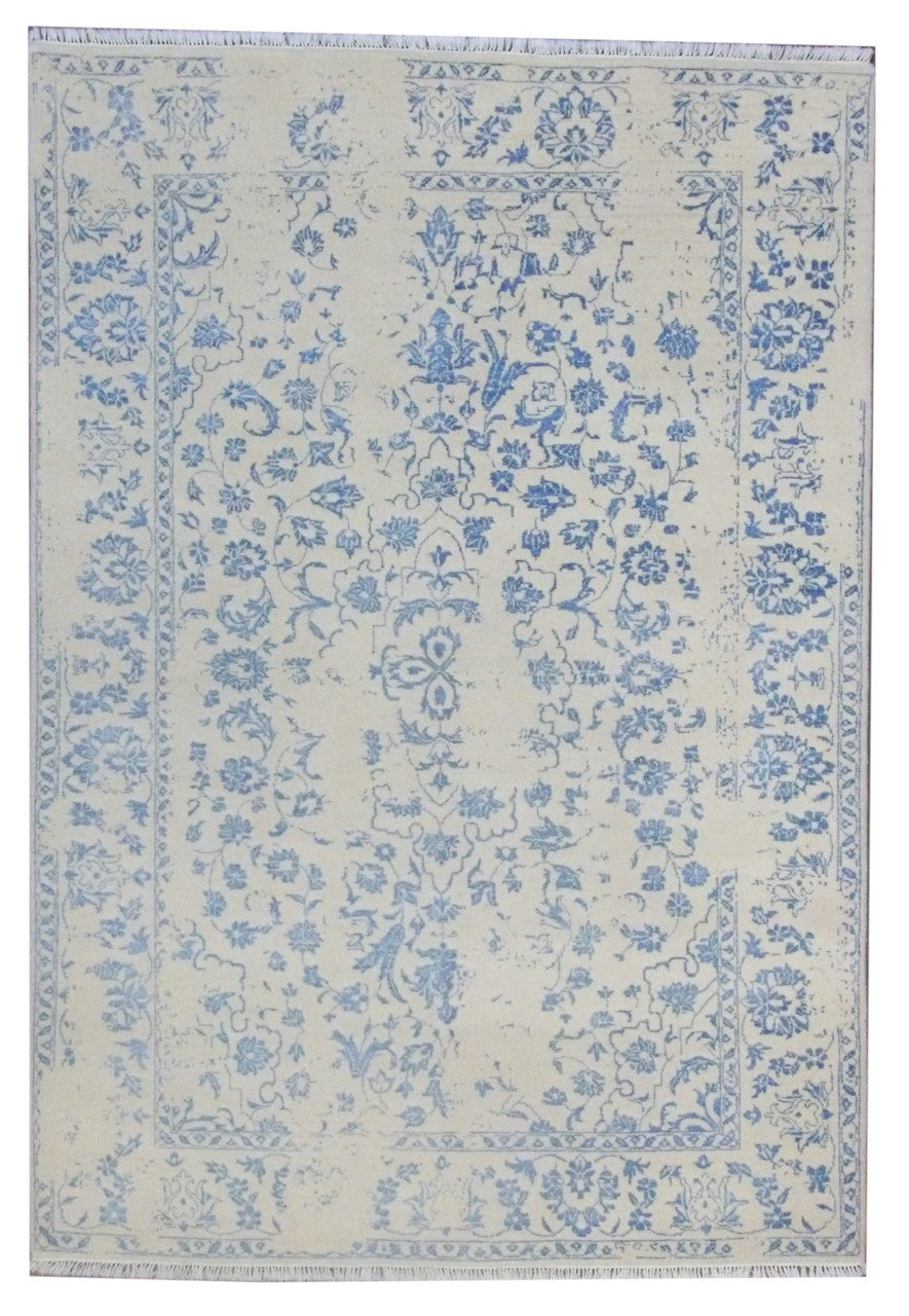 5x8 Transitional Hand-Knotted Silk rug, Rug #101-838