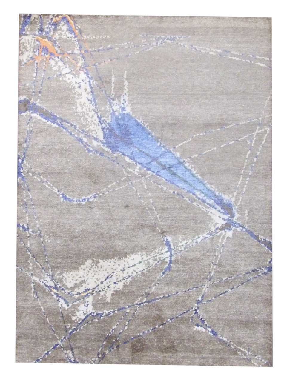 5x8 Modern Hand-Knotted Silk rug, Rug #101-11067
