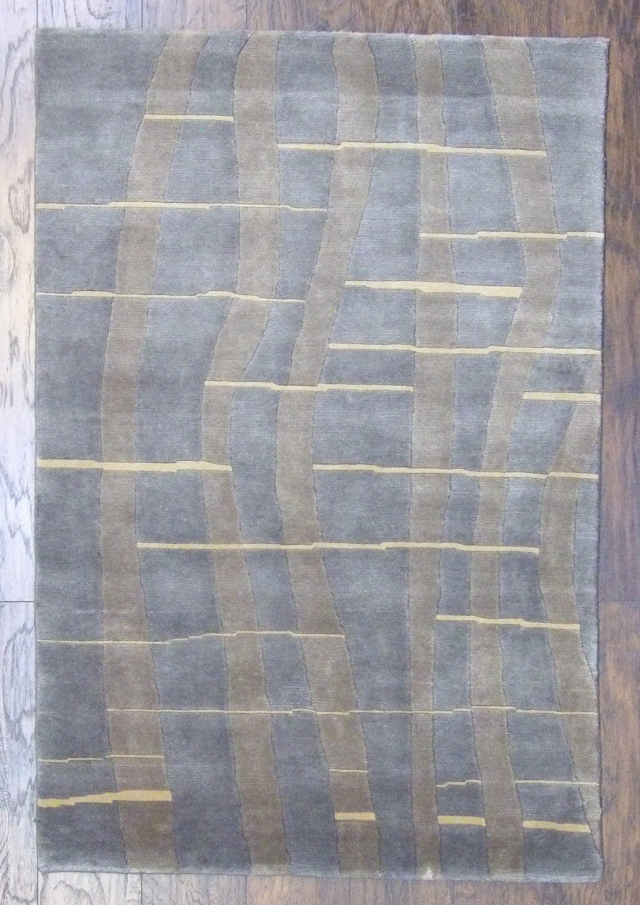4x6 Modern Hand-Knotted Silk rug, Rug #101-366
