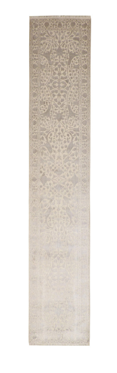 3x14 Traditional Hand-Knotted Silk rug, Rug #101-20057