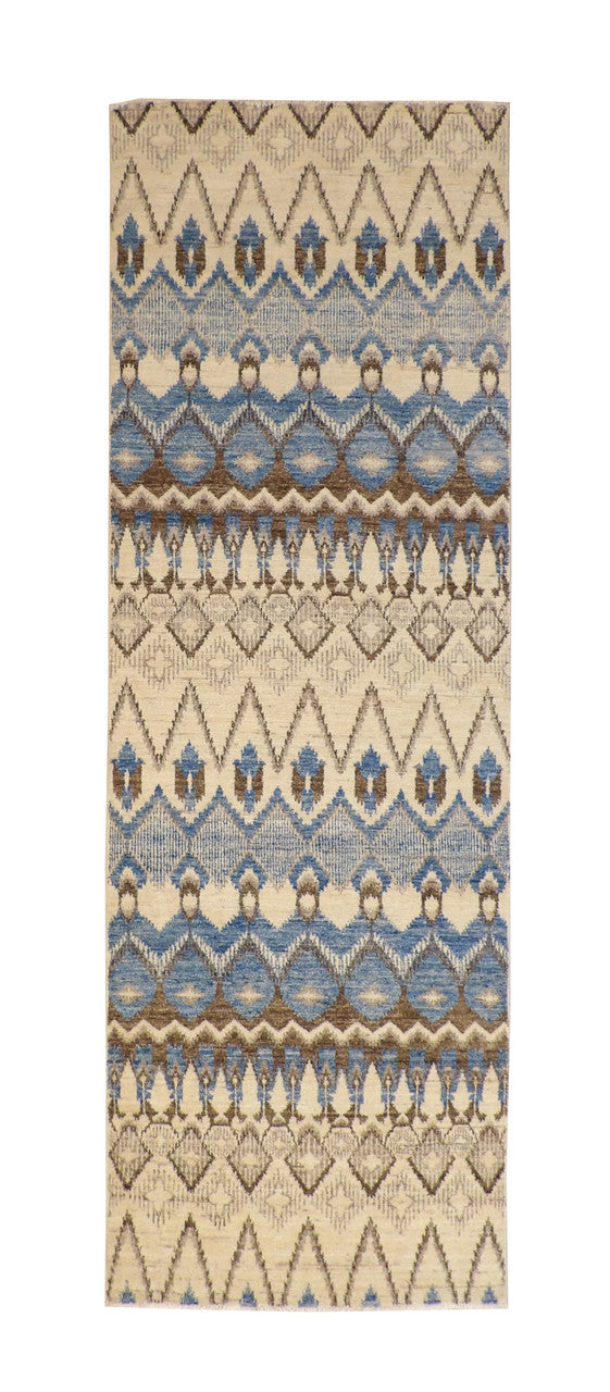 4x12 Ikat Hand-Knotted Wool rug, Rug #g7