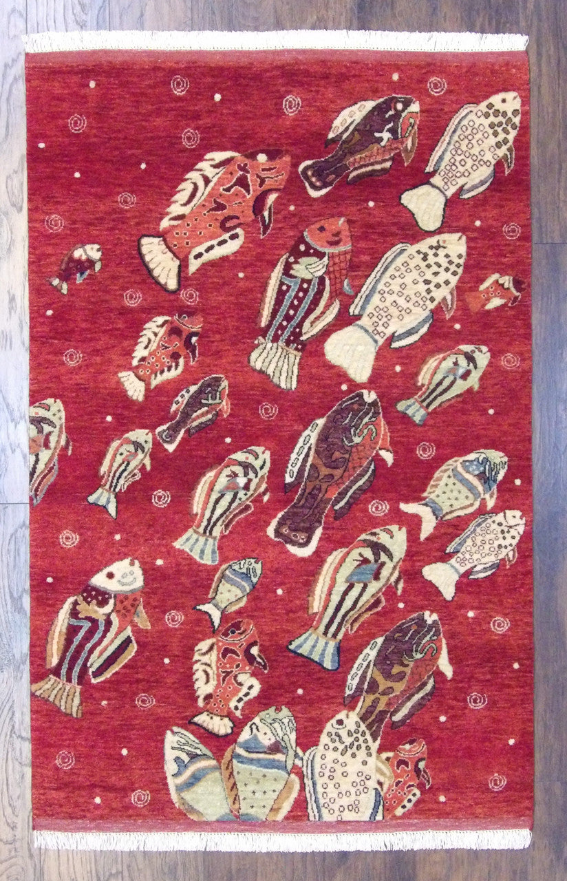 4x6 Coastal Hand-Knotted Wool rug, Rug #101-11012