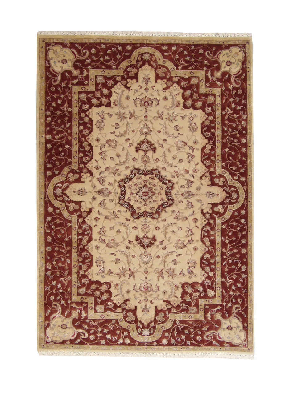 4x6 Traditional Hand-Knotted Silk rug, Rug #101-2213