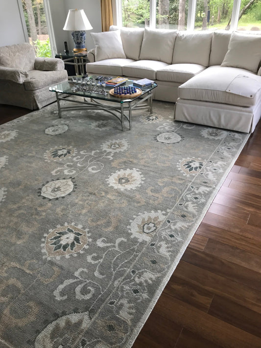 Living room with a well-maintained area rug
