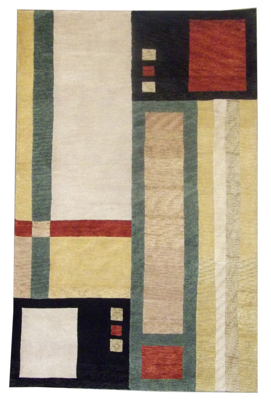 5x8 Modern Hand-Knotted Wool rug, Rug #101-857