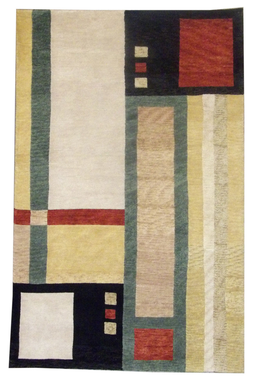 5x8 Modern Hand-Knotted Wool rug, Rug #101-857
