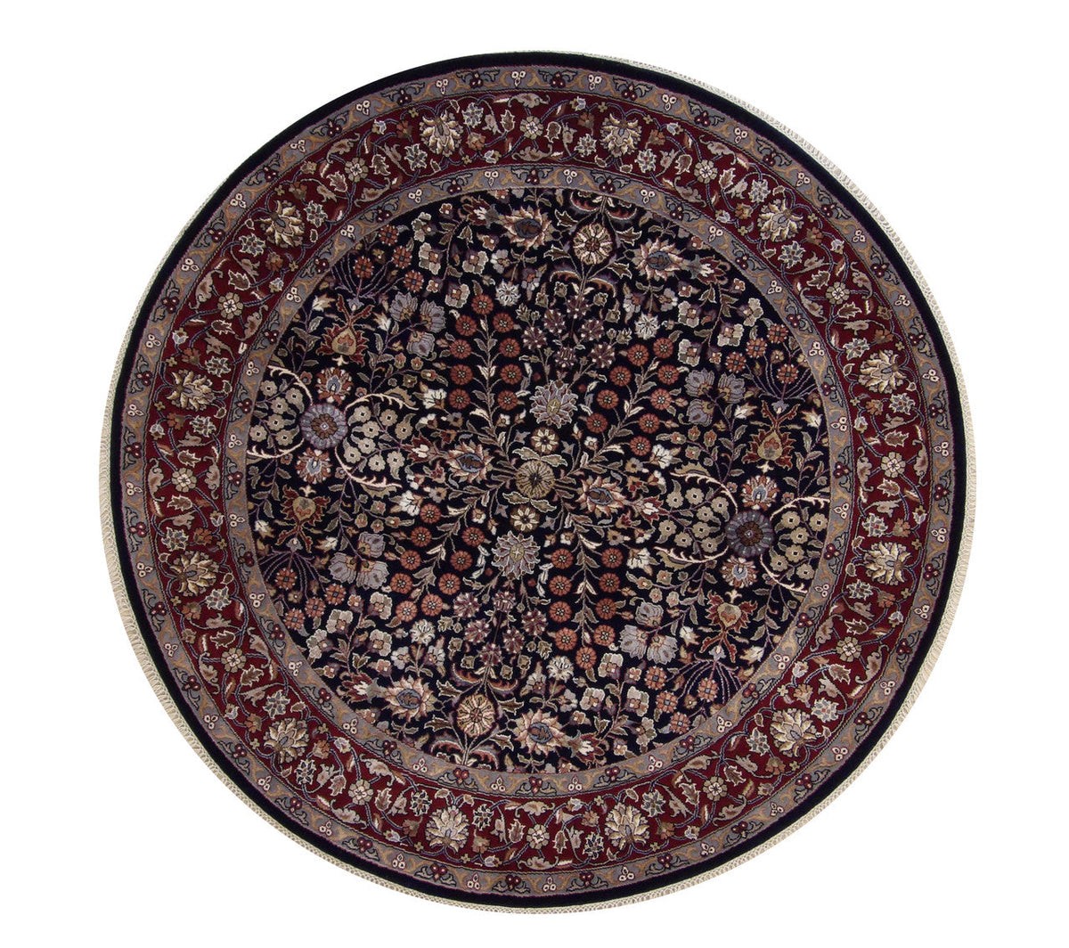 5x5 Traditional Hand-Knotted Silk rug, Rug #101-20219
