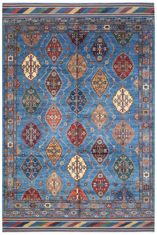 7x8 Tribal Hand-Knotted Wool rug, Rug #RA79703