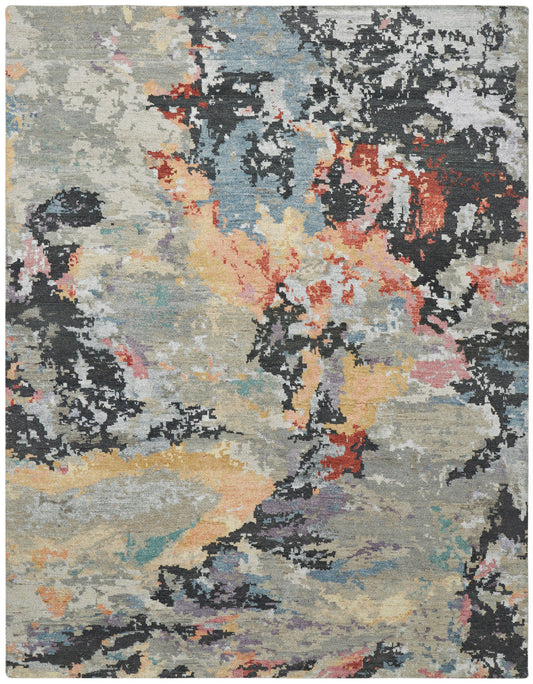 2' x 3' Modern Hand-Knotted Silk rug, Rug #HW9570