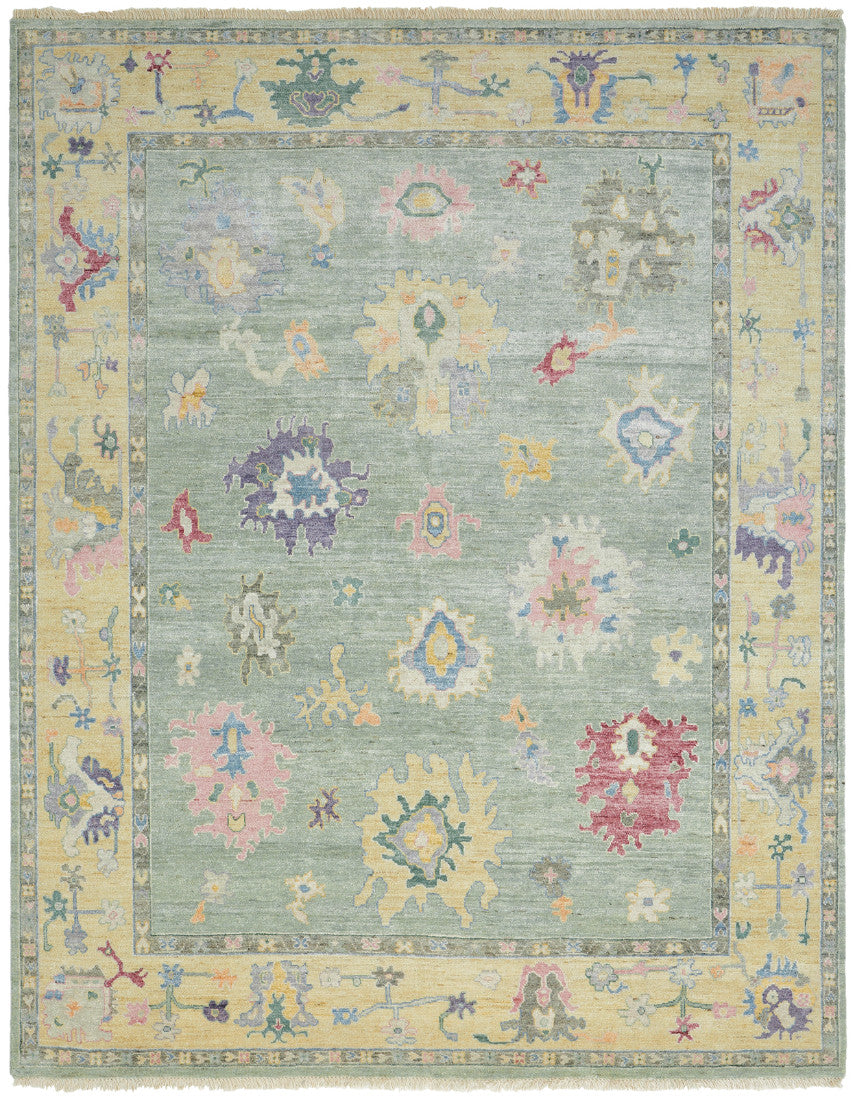 2' x 3' Oushak Hand-Knotted Silk rug, Rug #AA9020