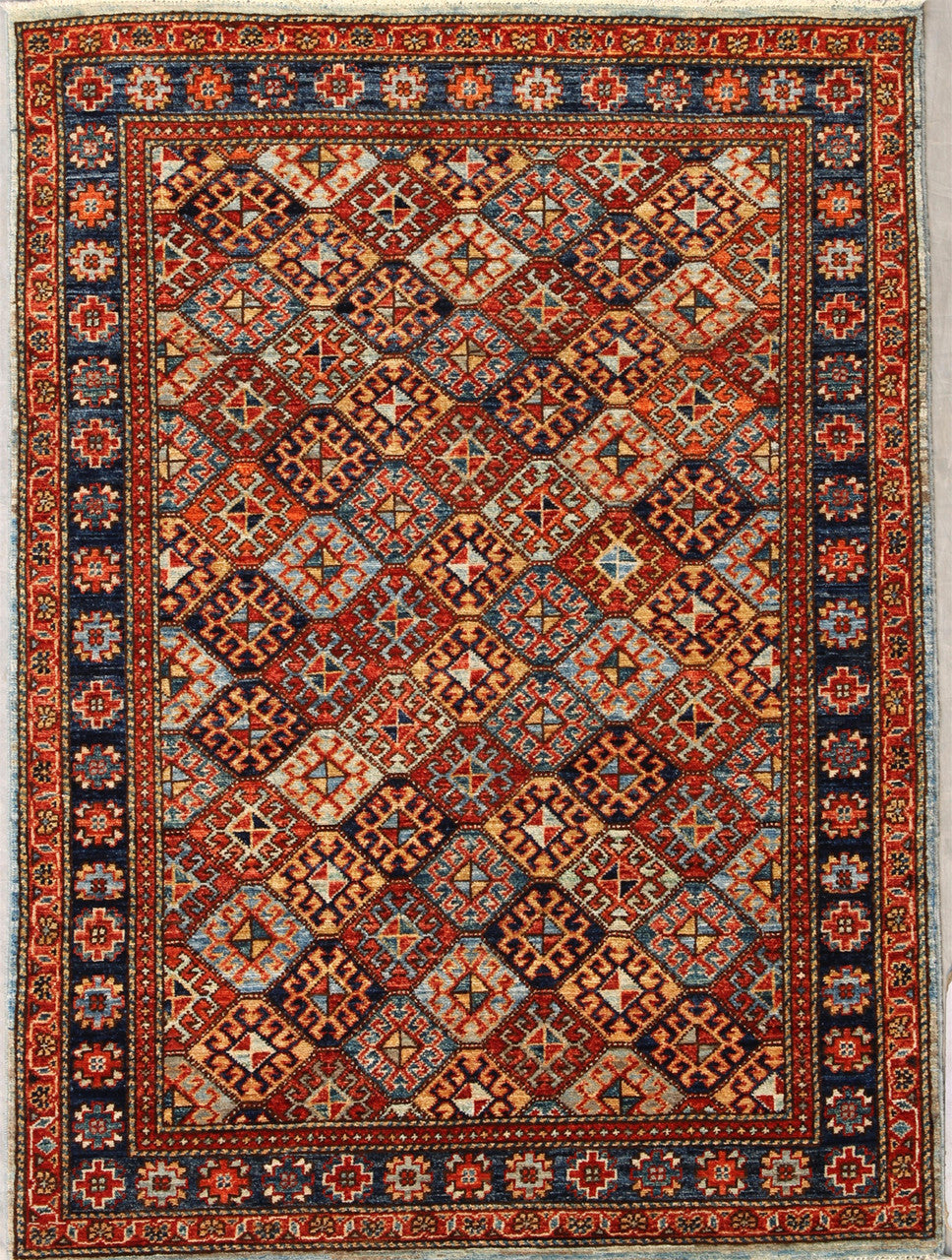 4x5 Tribal Hand-Knotted Wool rug, Rug #RA78682