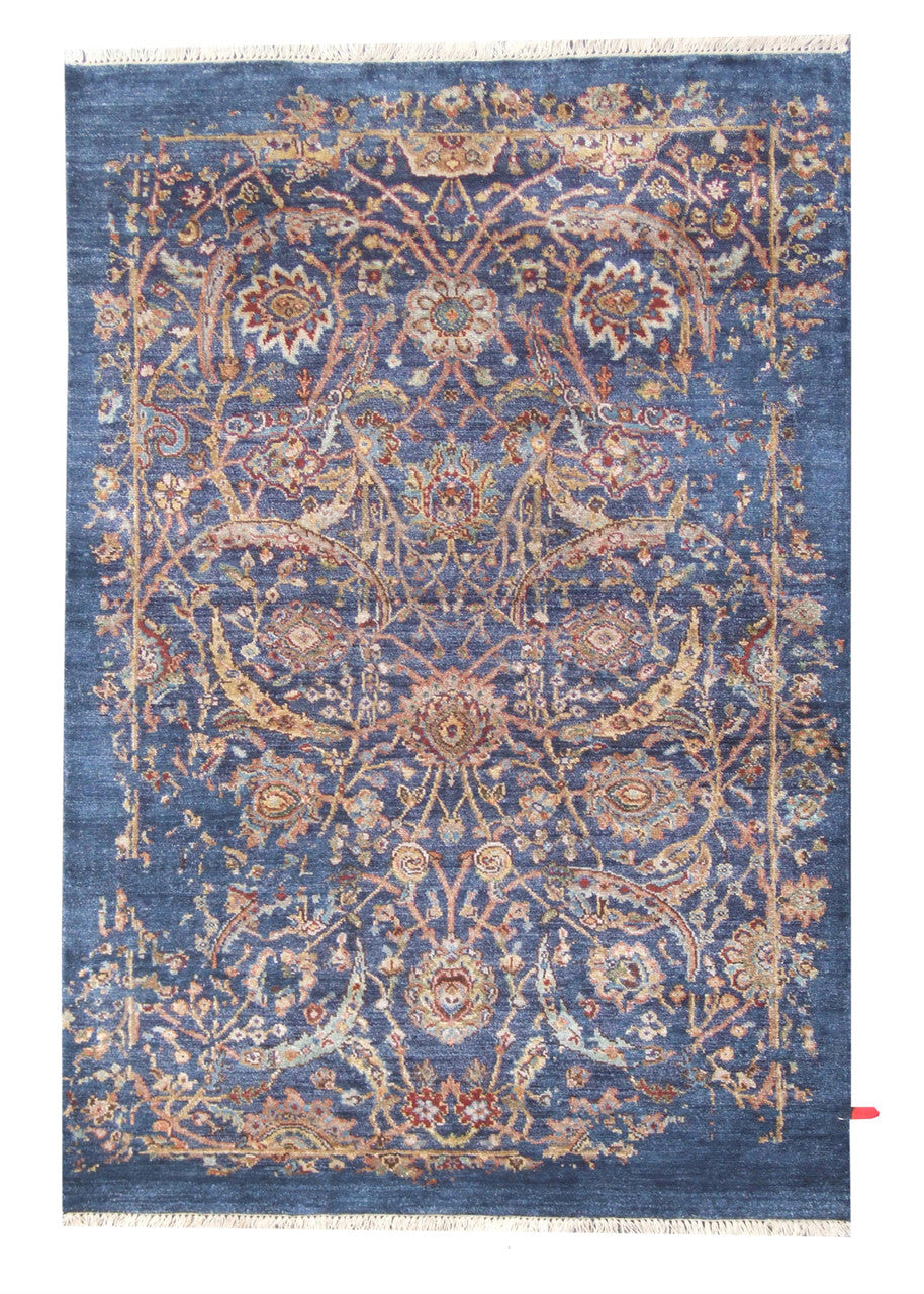 4x6 Damask Hand-Knotted Wool rug, Rug #RA41535