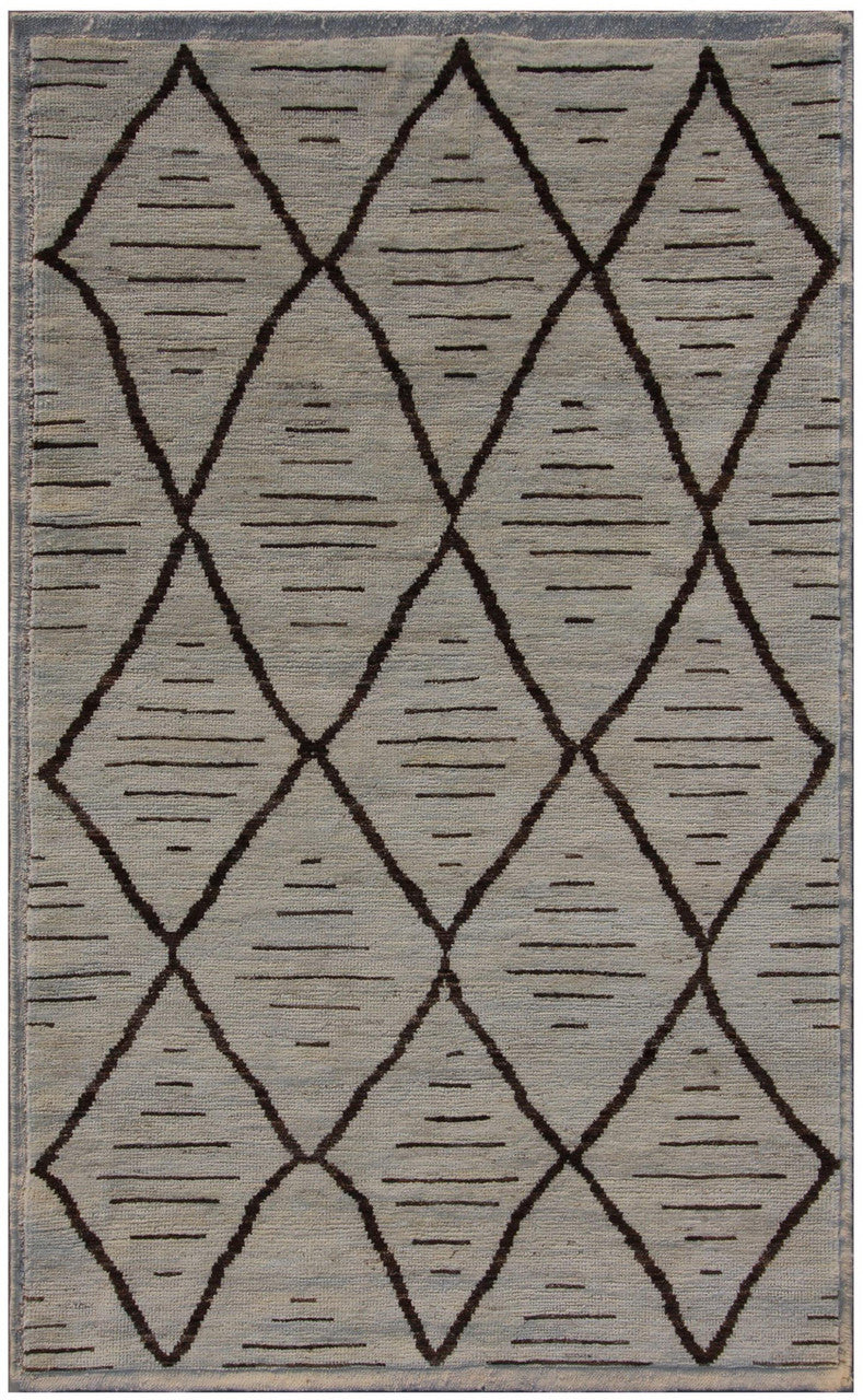 5x8 Moroccan Hand-Knotted Wool rug, Rug #RA63482