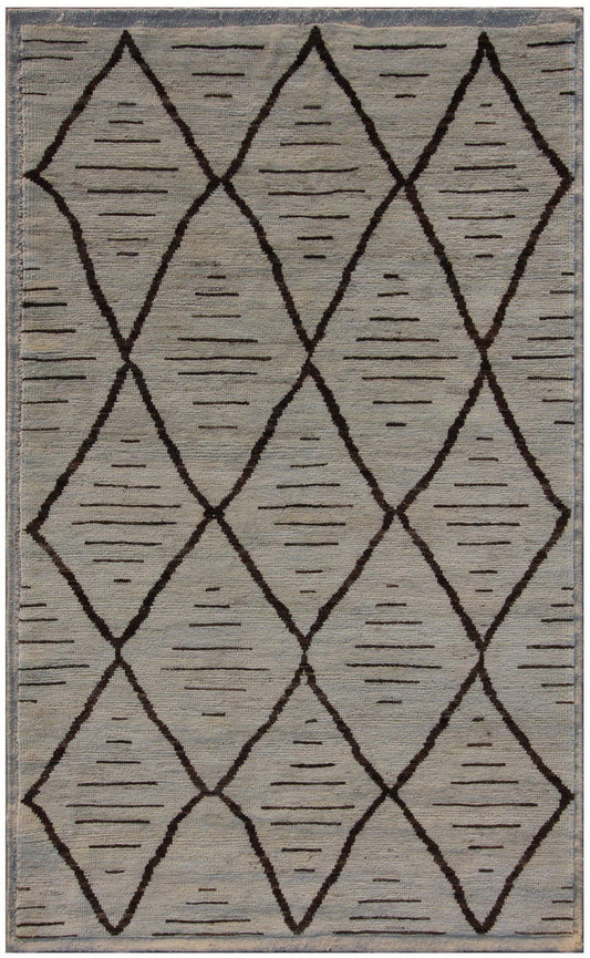 5x8 Moroccan Hand-Knotted Wool rug, Rug #RA63482